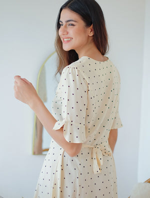 The Claire mini dress - dotted cream