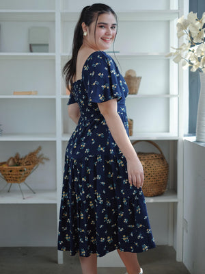 Barbara Midi dress - navy blue