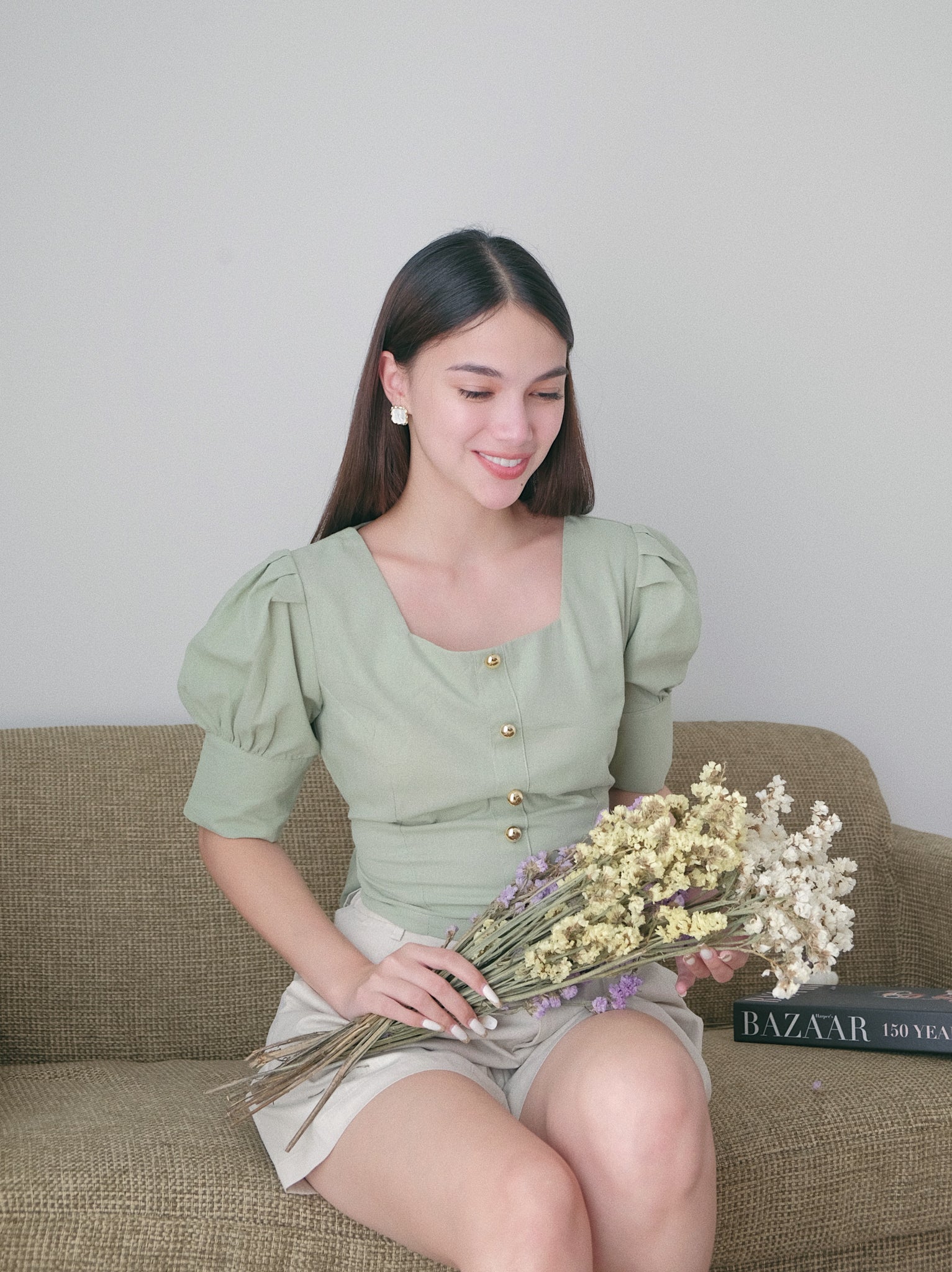 The Madeline top - pistachio