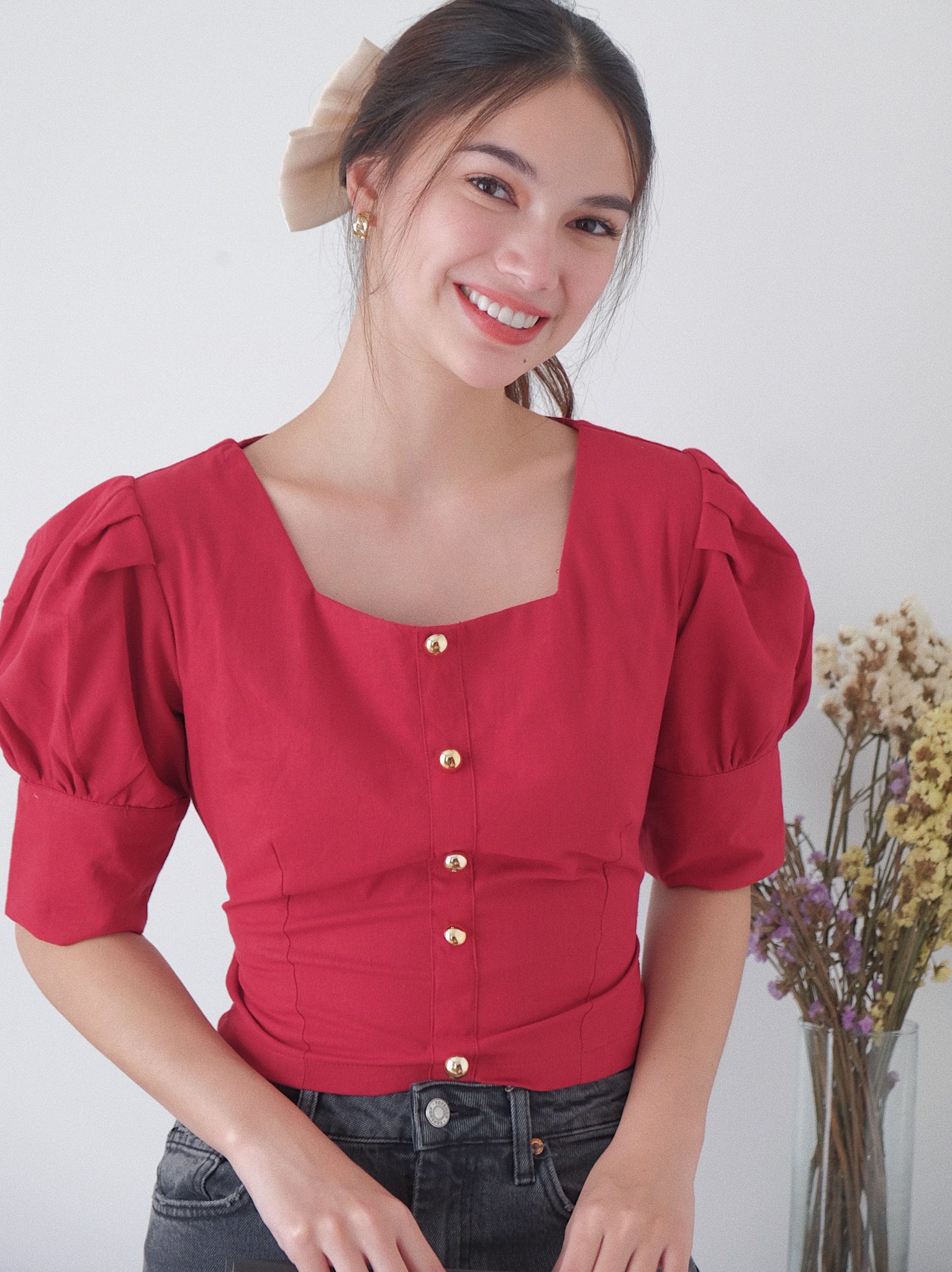 The Madeline top - berry red