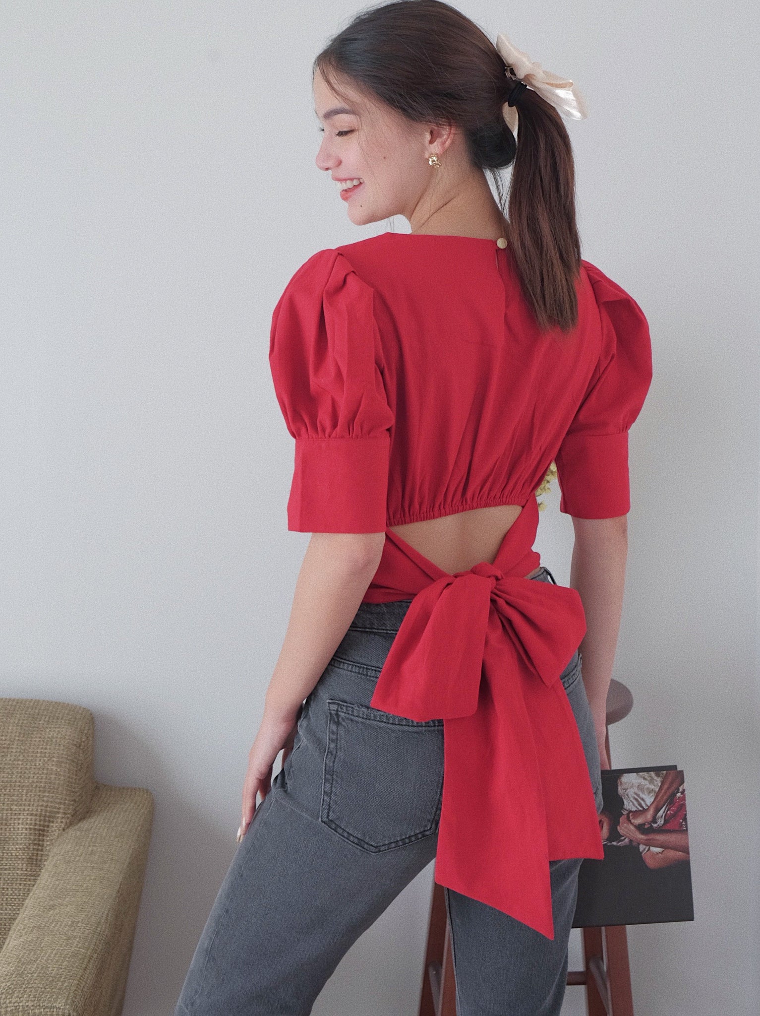 The Madeline top - berry red
