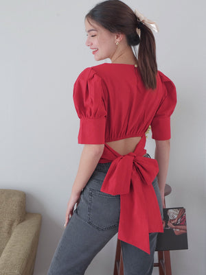 The Madeline top - berry red