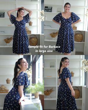 Barbara Midi dress - black floral